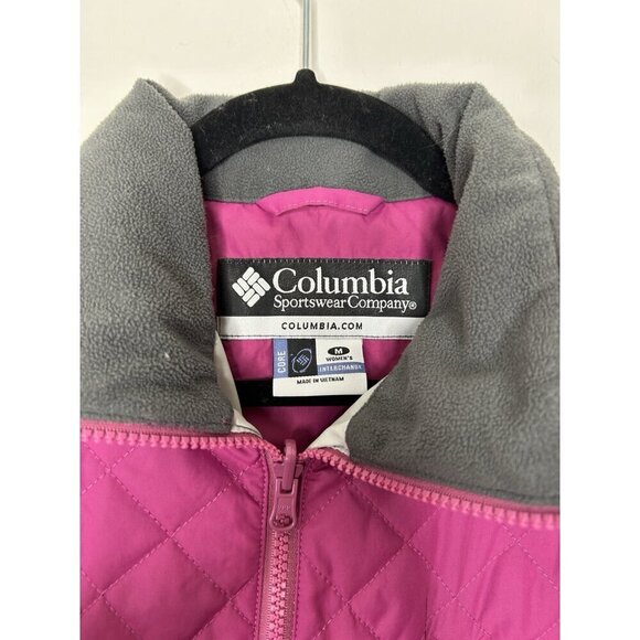 Columbia Women’s Quilted Core Full Zip Pink Purple Jacket Coat Size Medium - Picture 3 of 7